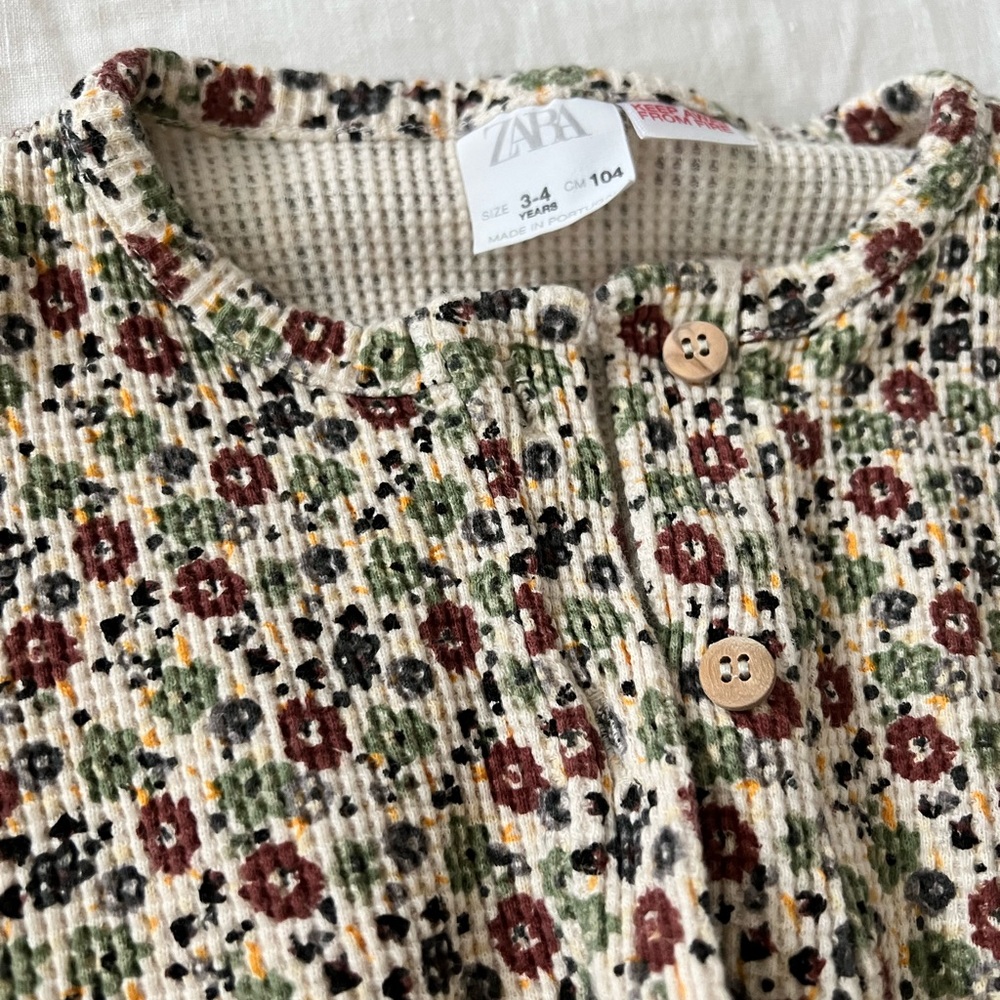 Zara toddler girls floral jumpsuit